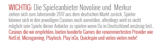 Novoline und Merkur verlassen deutschen markt